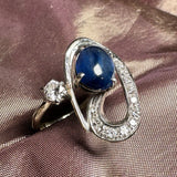 A sapphire and diamond ring